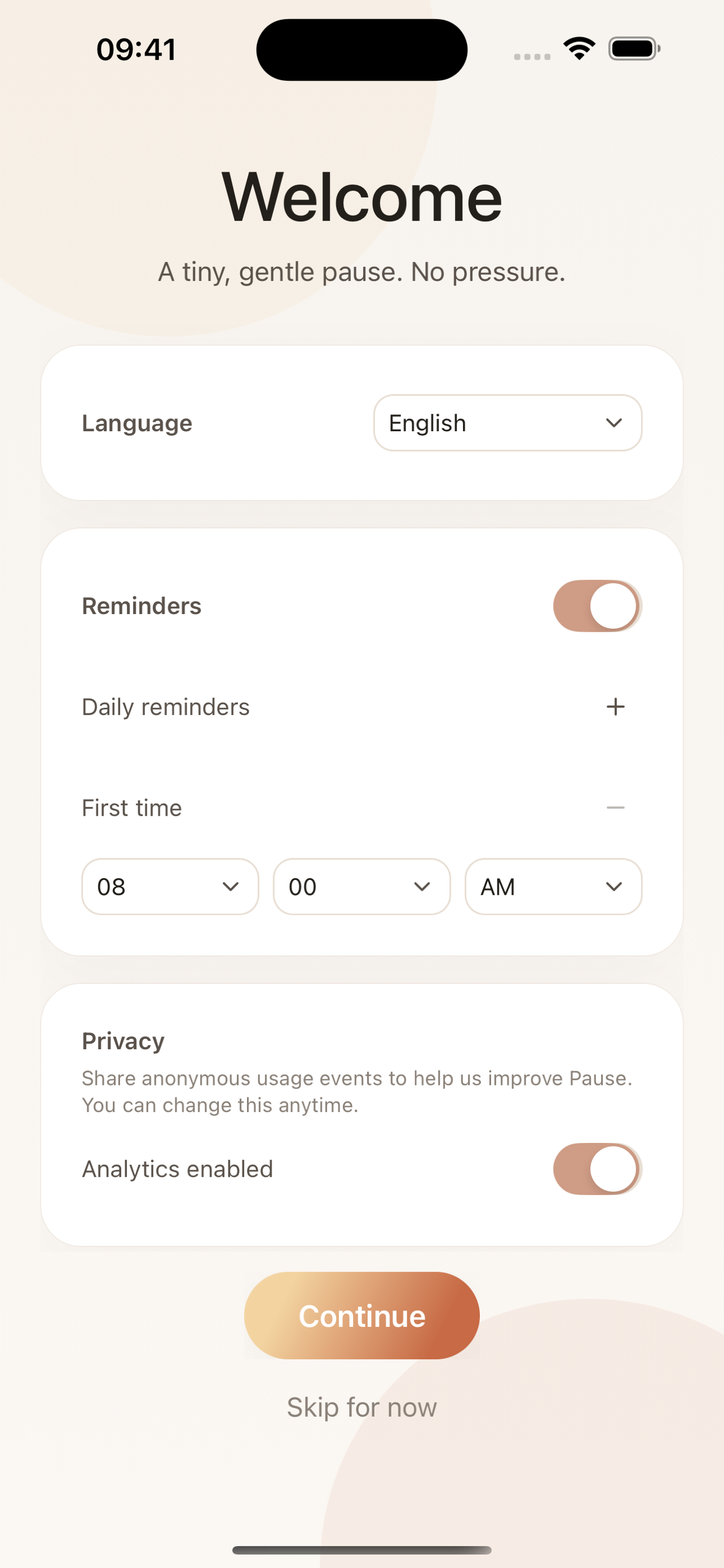 Onboarding reminders